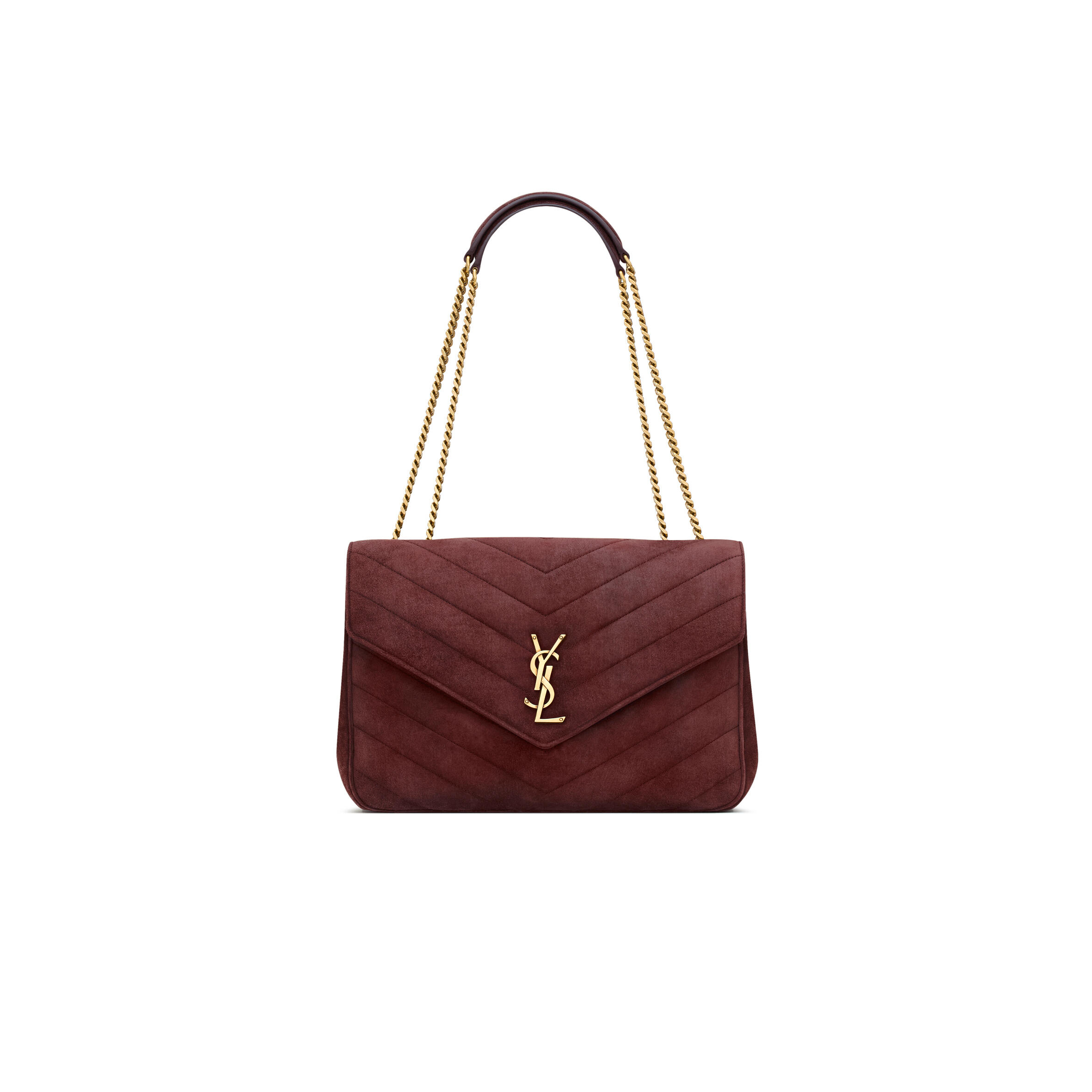 YSL LOULOU LARGE IN MATELASSÉ SUEDE 803541 (32*22*10cm)